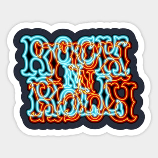 Glowing Neon Ice and Fire RocK n RolL Anagram Sticker